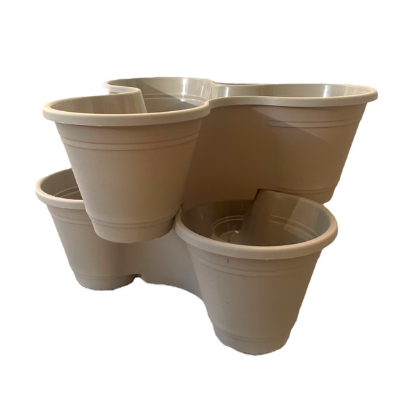 2 Tier Stackable Vertical Indoor Outdoor Plastic Garden Herb Planter Pot NWT - Picture 6 of 7